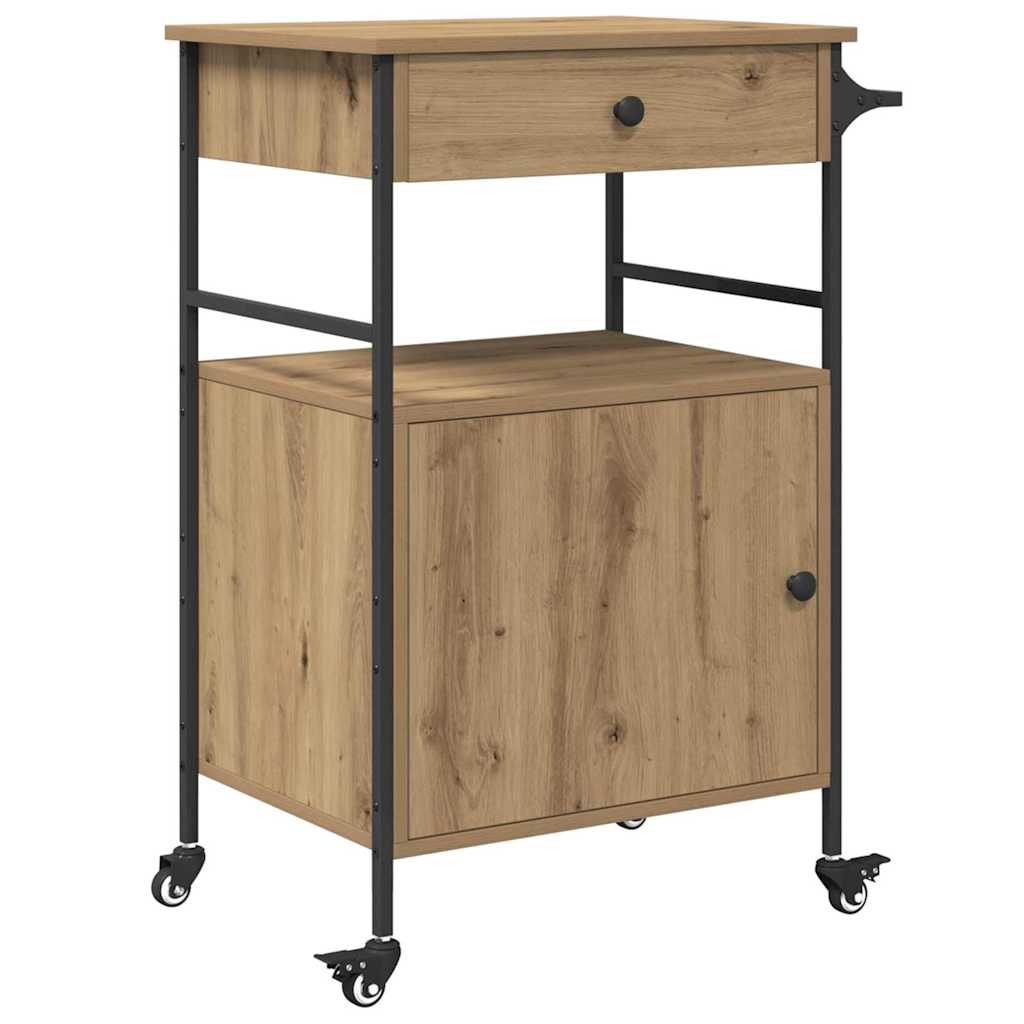 Kitchen Trolley Artisan Oak 56 x 43 x 89.5 cm Engineered Wood