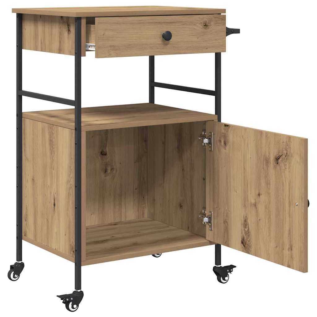 Kitchen Trolley Artisan Oak 56 x 43 x 89.5 cm Engineered Wood