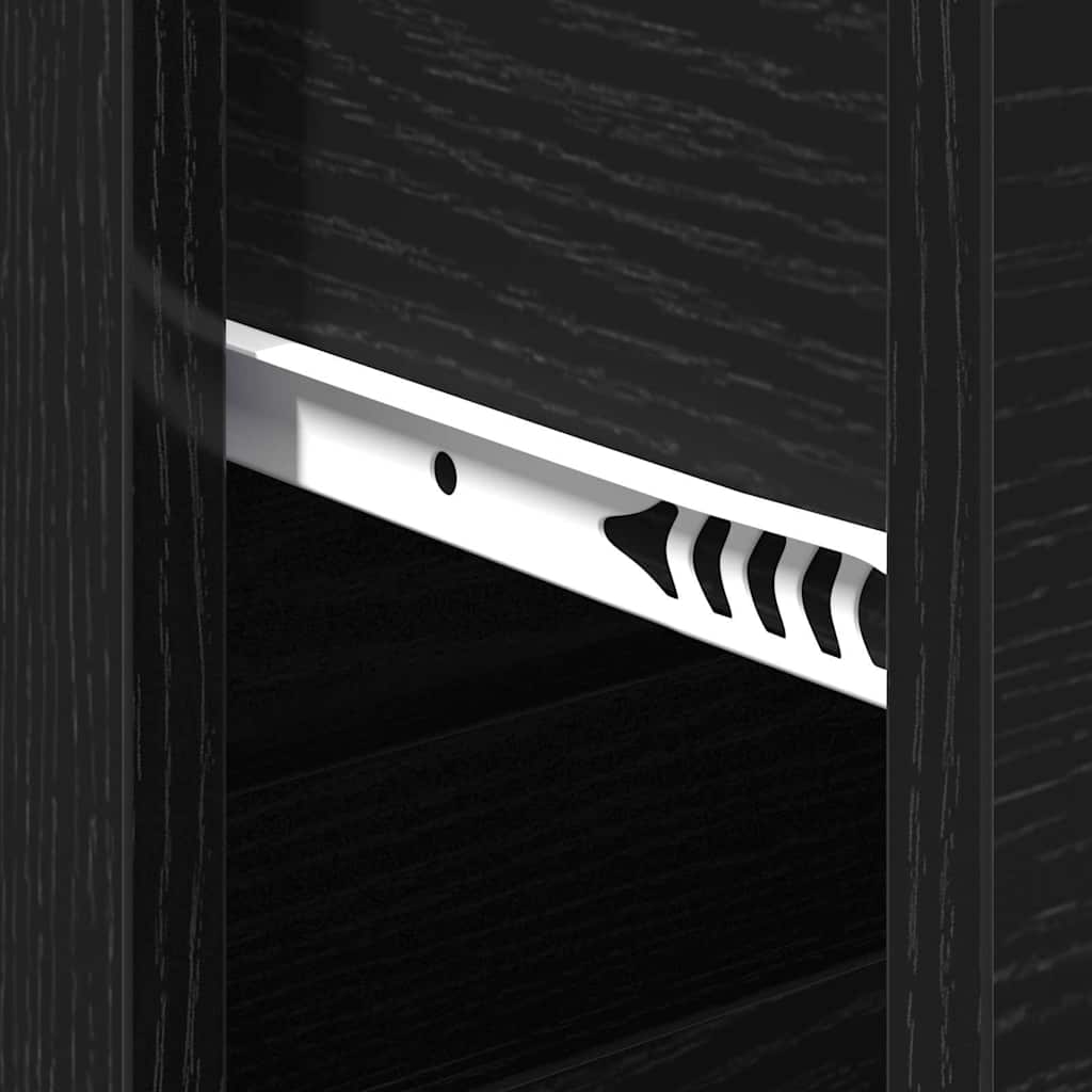 Sideboard with Drawer Black Oak 60 x 31 x 84 cm Engineered Wood