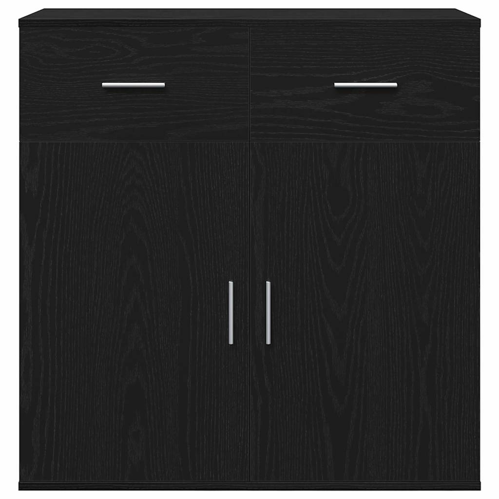 Sideboard with Drawer Black Oak 78 x 38 x 80 cm Engineered Wood