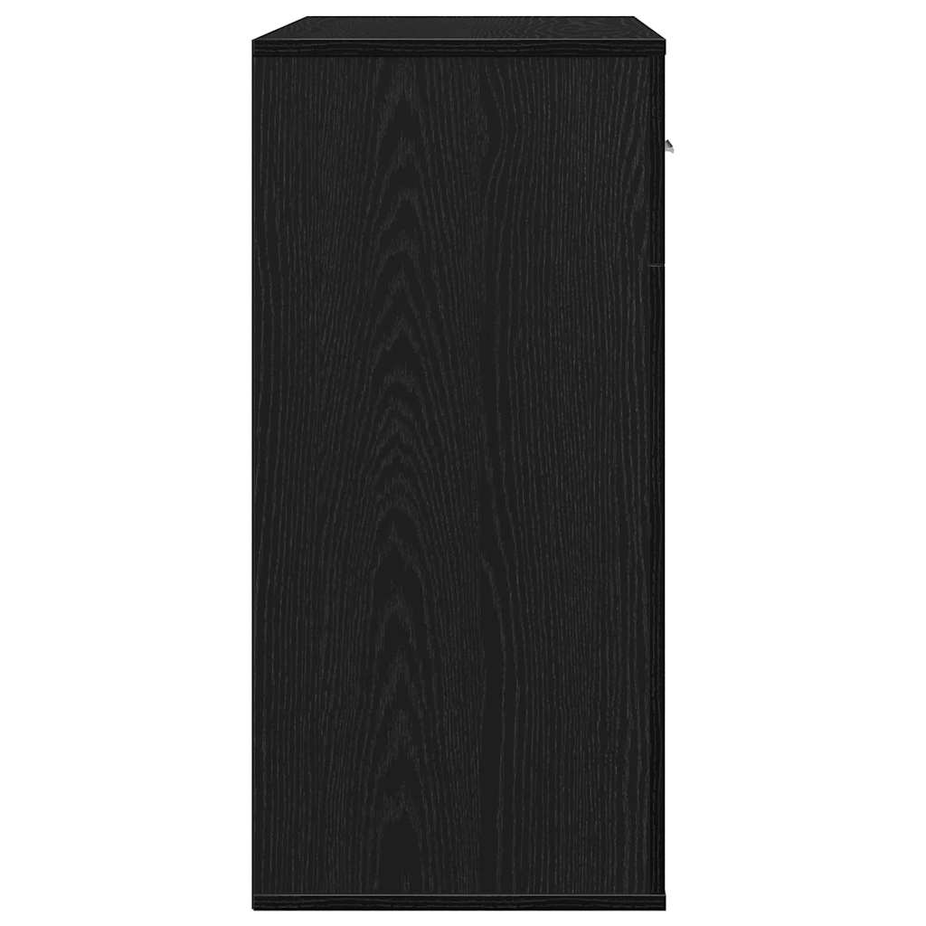 Sideboard with Drawer Black Oak 78 x 38 x 80 cm Engineered Wood
