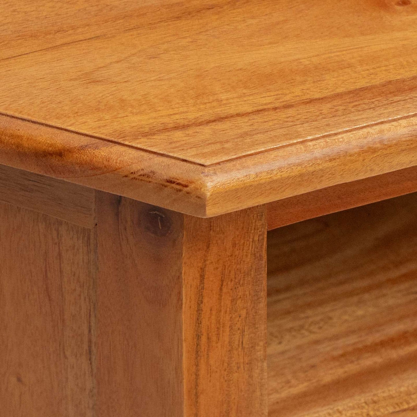CornerTVCabinet Natural 79 x 40 x 46 cm Solid Mahogany Wood