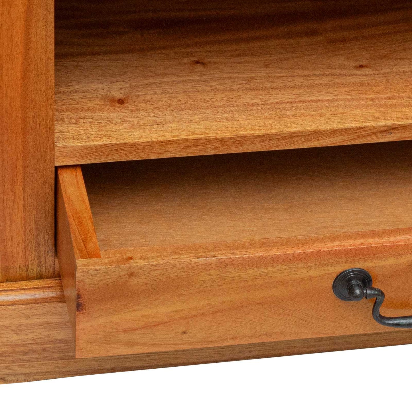 CornerTVCabinet Natural 79 x 40 x 46 cm Solid Mahogany Wood