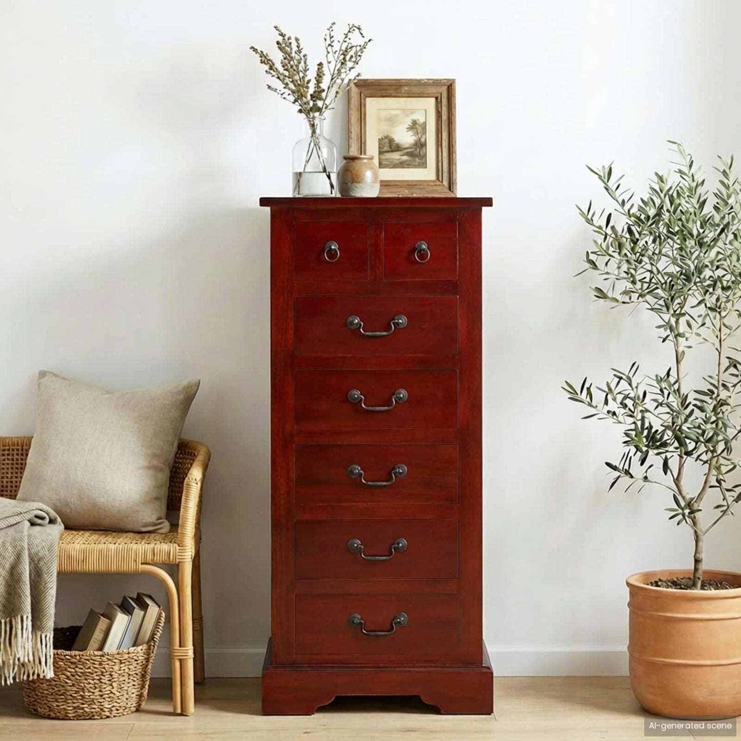 Chest of Drawers Brown 45 x 35 x 100.5 cm Solid Mahogany Wood