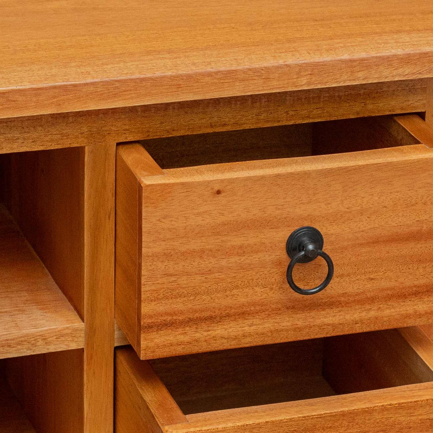 TV Cabinet Natural 100 x 40.5 x 46 cm Solid Mahogany Wood