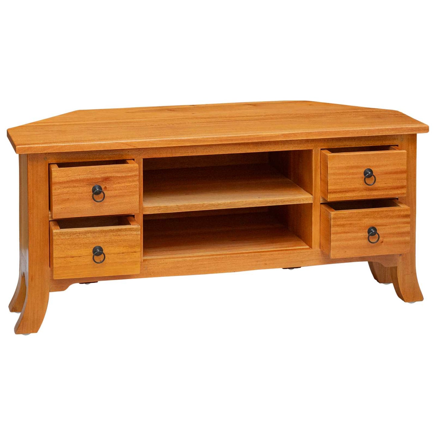 TV Cabinet Natural 100 x 40.5 x 46 cm Solid Mahogany Wood