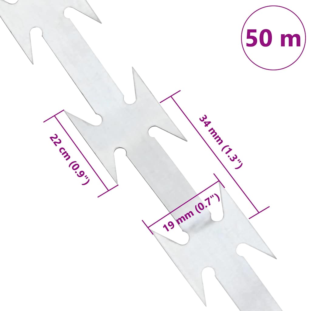 Razor Wire Silver 50 m Galvanised steel