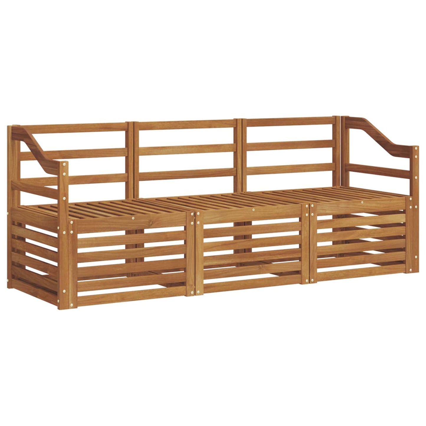 Sofa Sets 3 pcs Natural Solid Acacia Wood