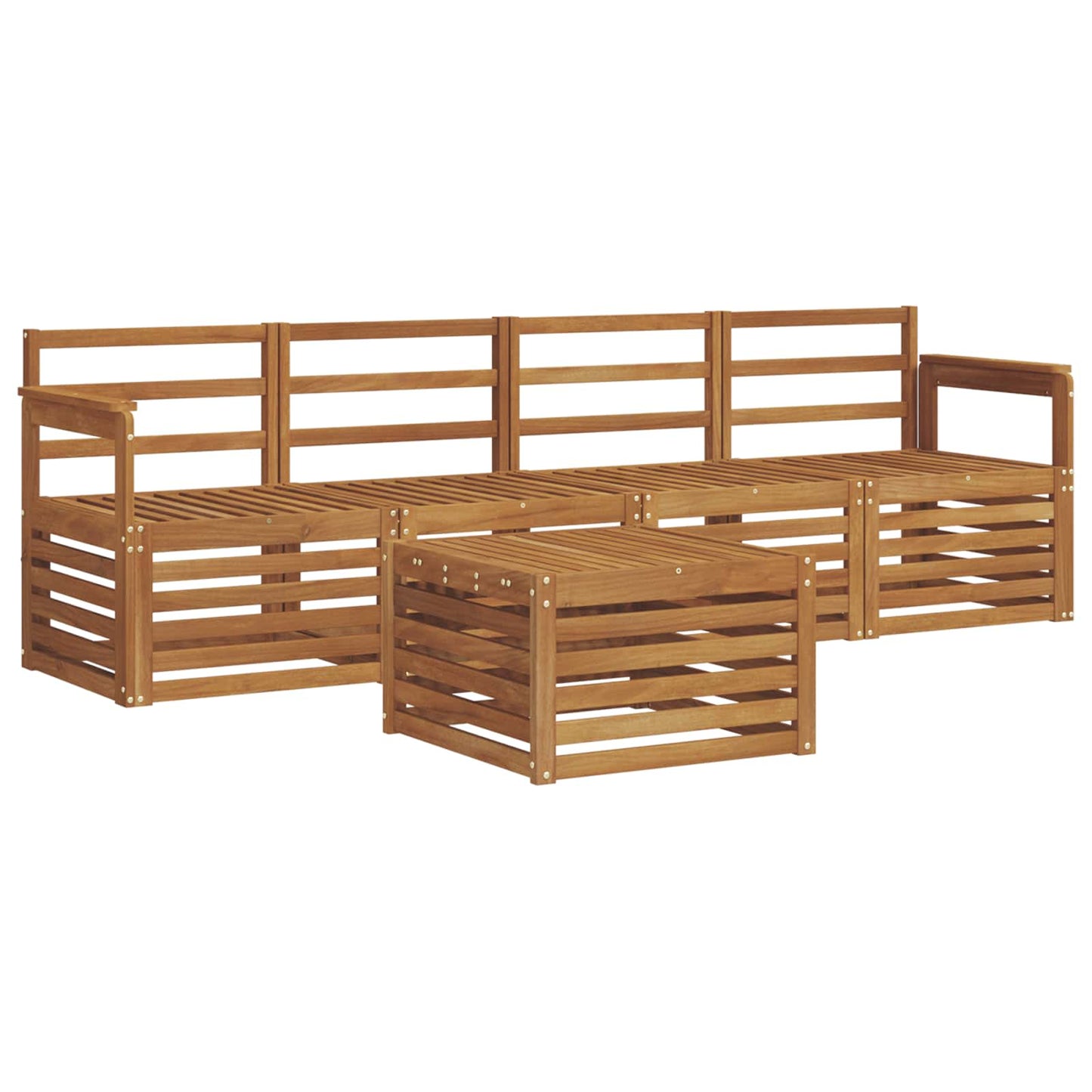 Sofa Sets 5 pcs Natural Solid Acacia Wood
