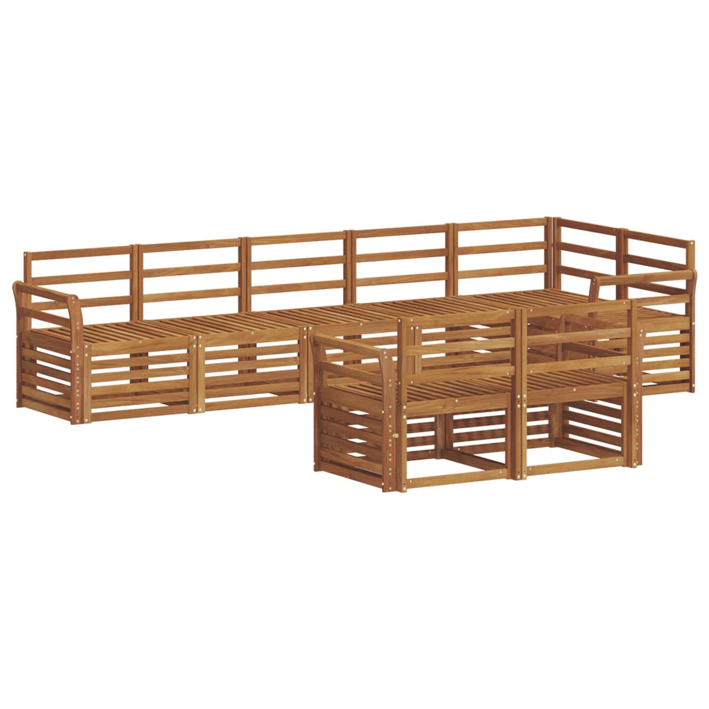 Sofa Sets 8 pcs Natural Solid Acacia Wood