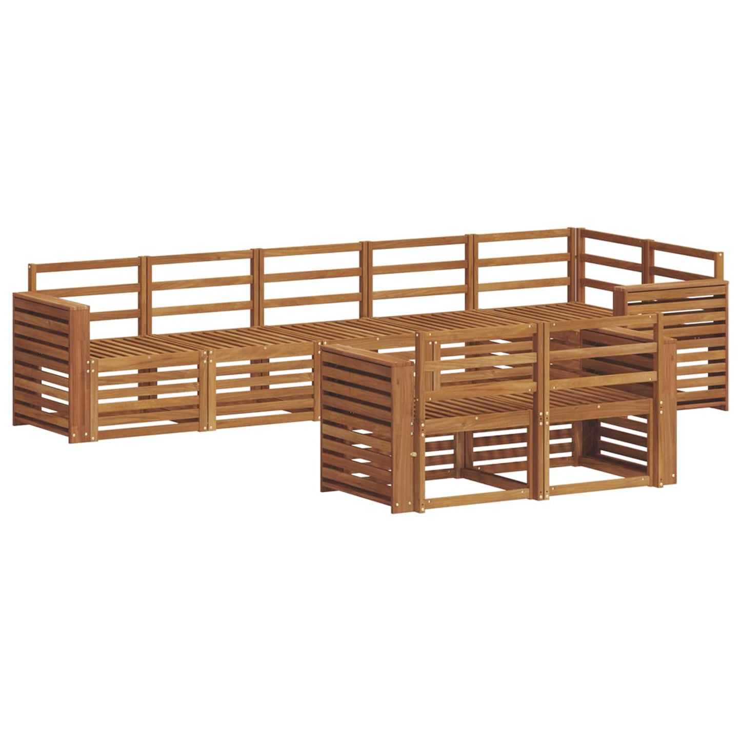Sofa Sets 8 pcs Natural Solid Acacia Wood