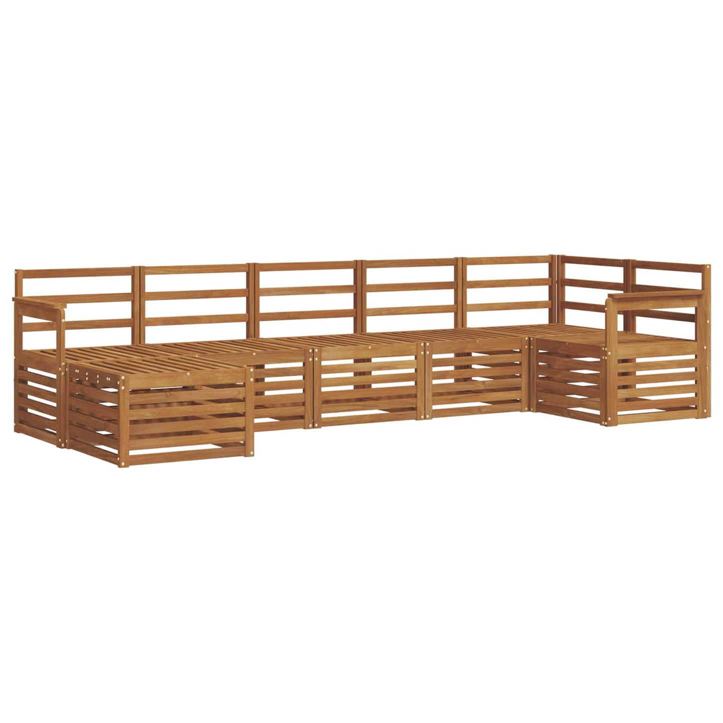 Sectional Sofa Set 7 pcs Natural Solid Acacia Wood