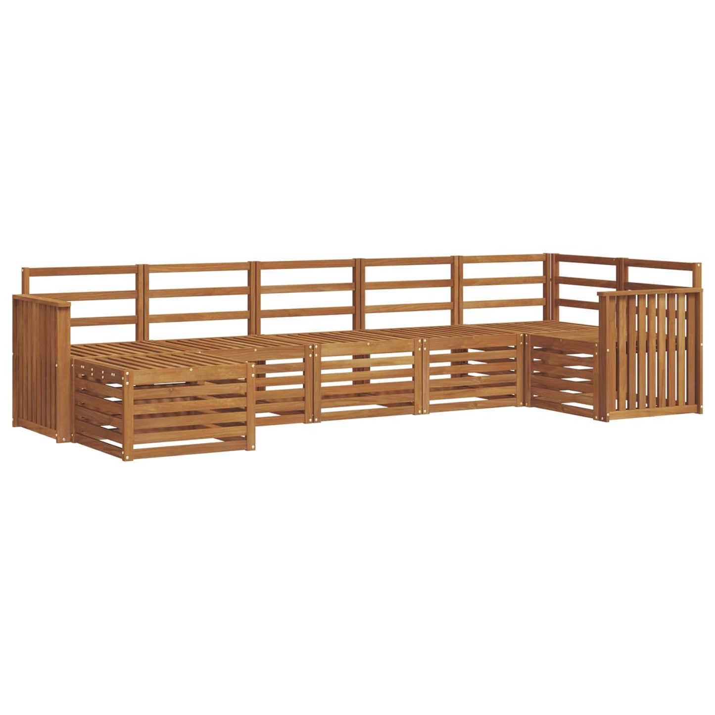Sectional Sofa Set 7 pcs Natural Solid Acacia Wood
