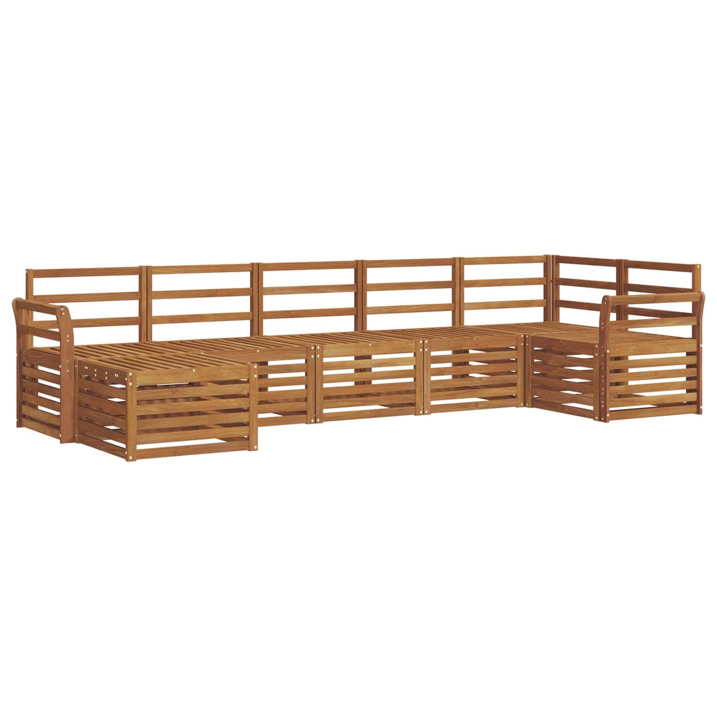 Sectional Sofa Set 7 pcs Natural Solid Acacia Wood