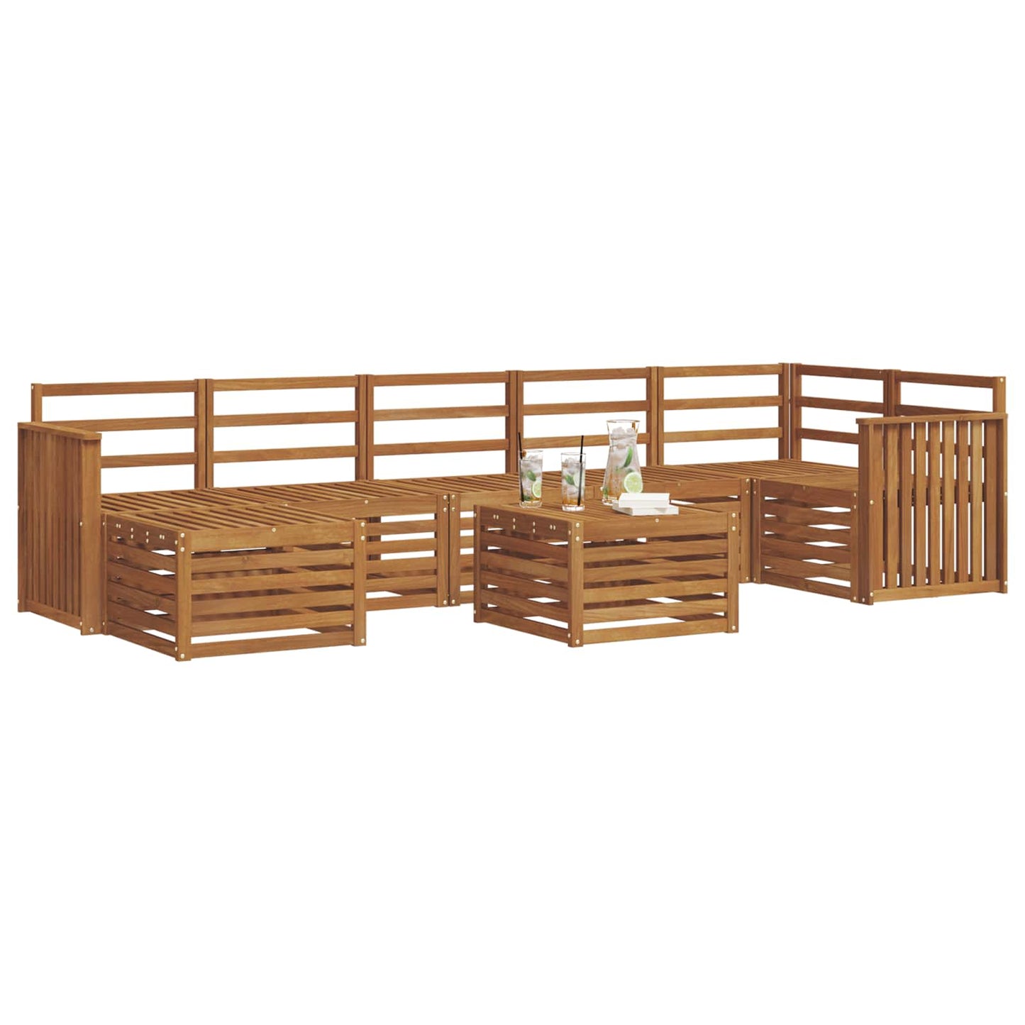 Outdoor Sofa Set 8 pcs Natural Solid Acacia Wood