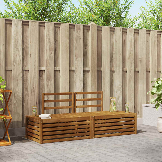 Outdoor Sofa Set 2 Piece Natural 182.5 x 63 x 73 cm