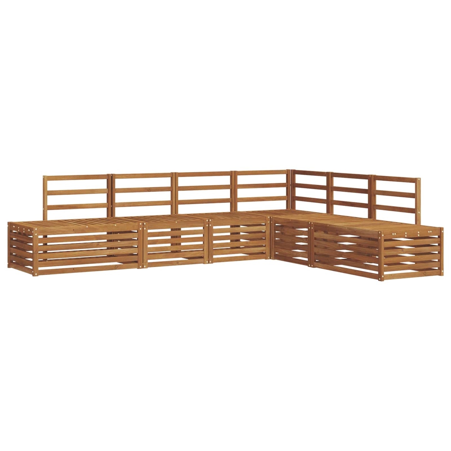 Outdoor Sofa Set Natural 273 x 213.5 x 73 cm Solid Acacia Wood