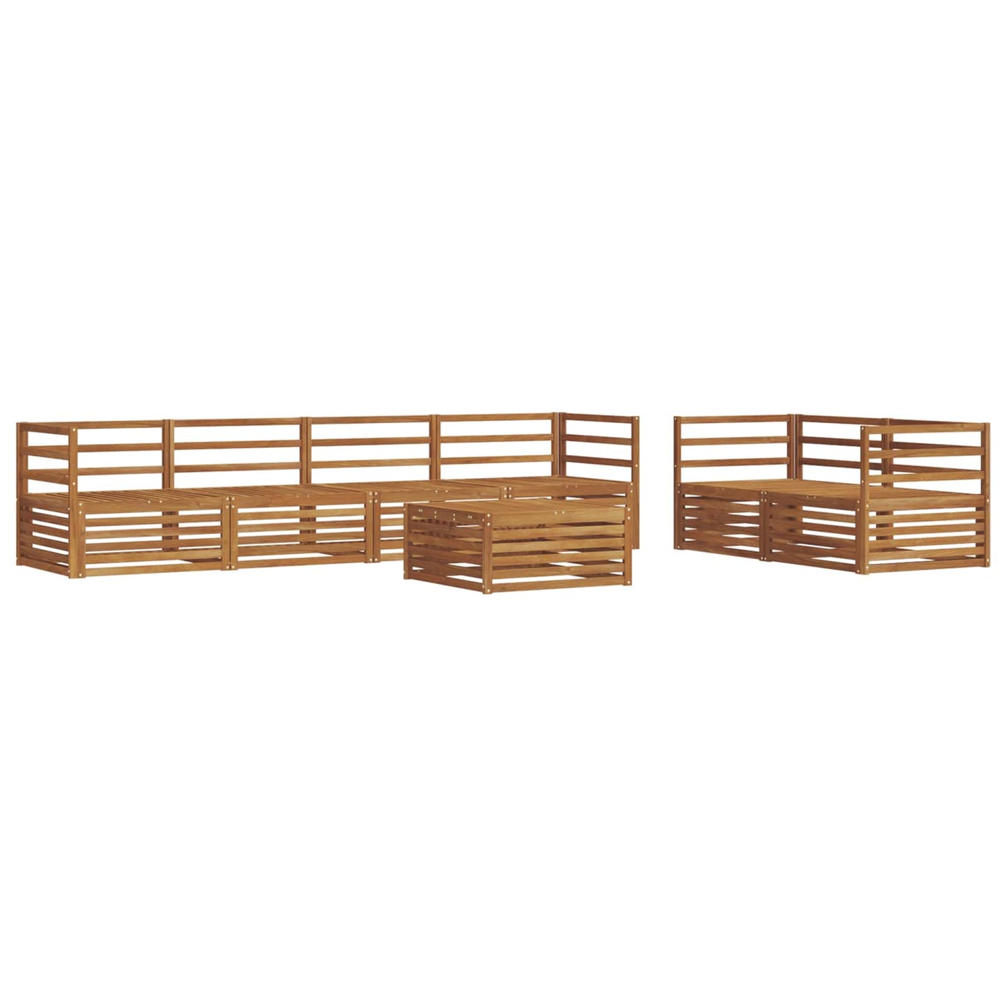 Outdoor Sofa Set 7 pcs Natural Solid Acacia Wood