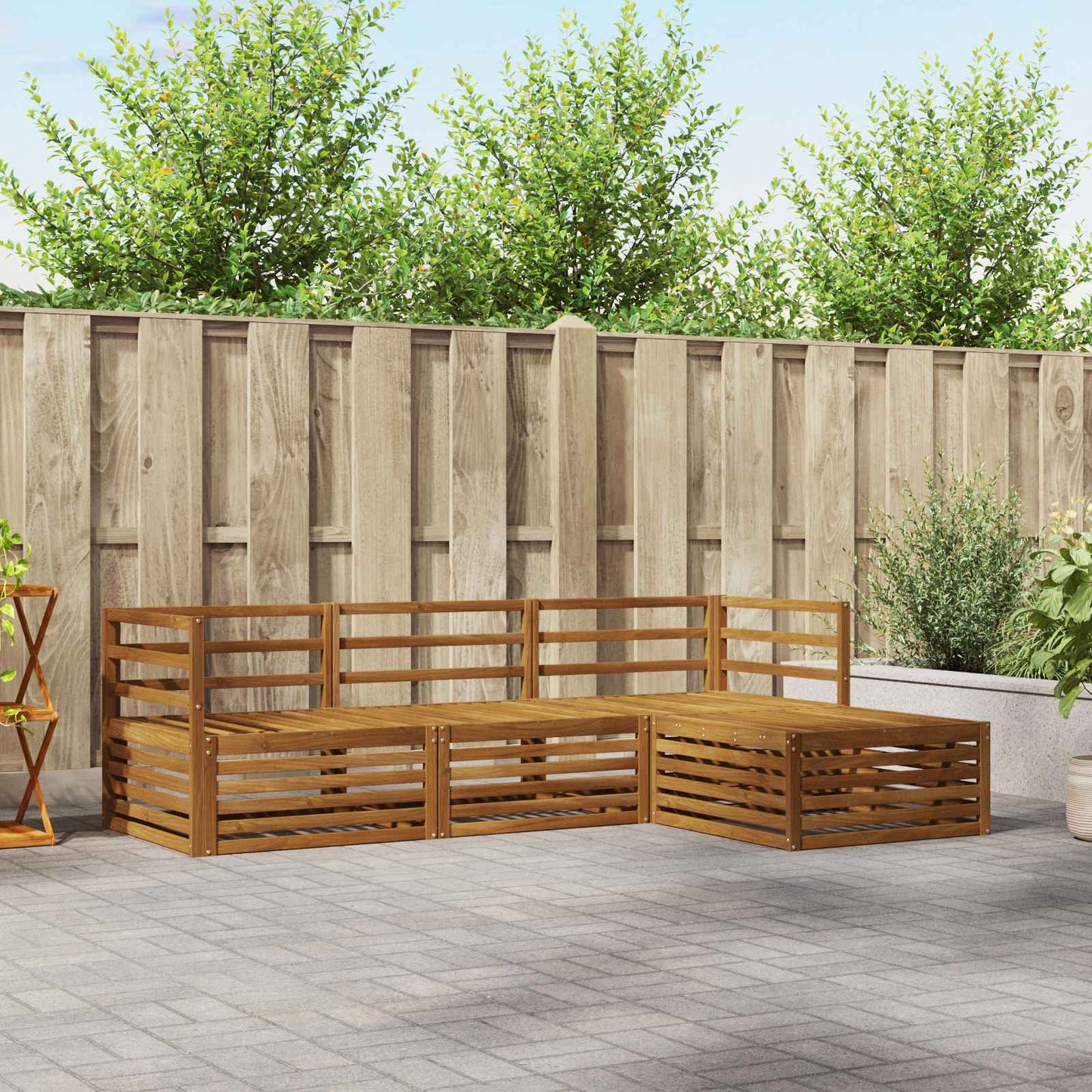 Outdoor Sofa Set Natural 245.5 x 162.5 x 73 cm