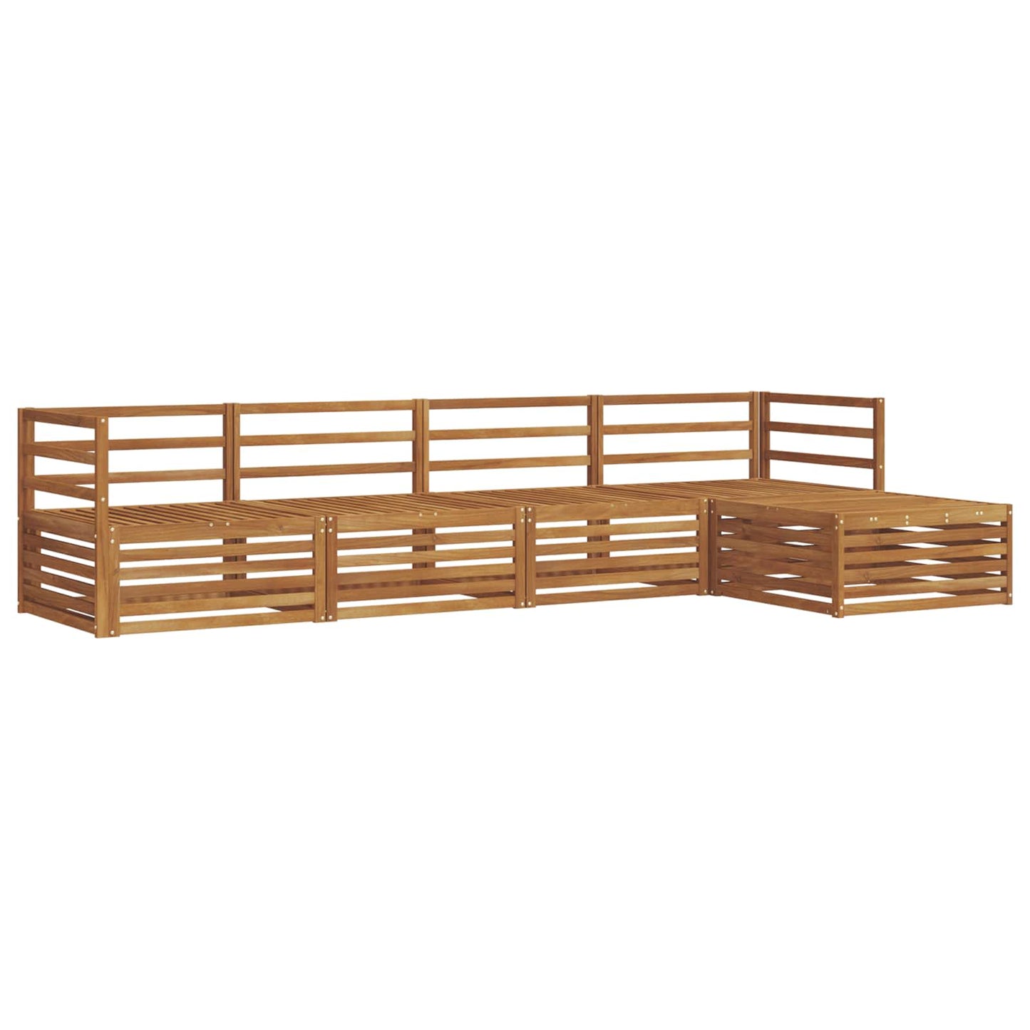 Outdoor Sofa Set 5 pcs Natural Solid Acacia Wood