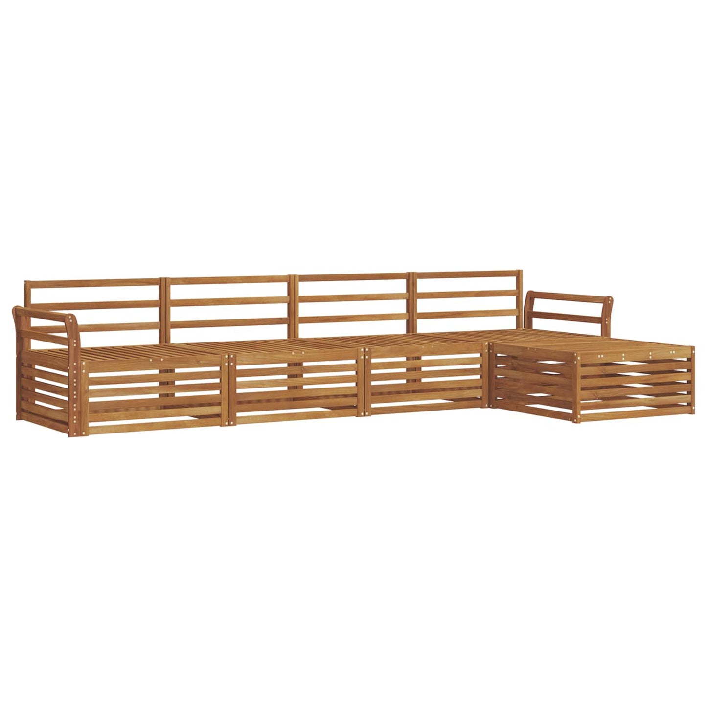Outdoor Sofa Set 5 pcs Natural Solid Acacia Wood