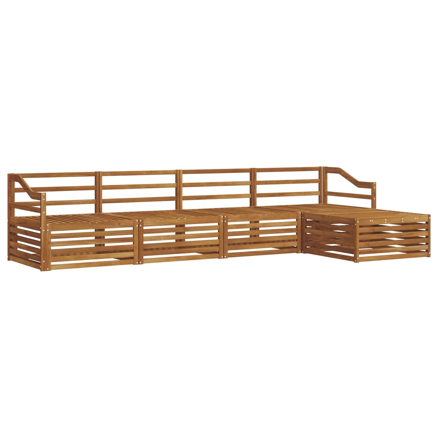 Outdoor Sofa Set 5 pcs Natural Solid Acacia Wood