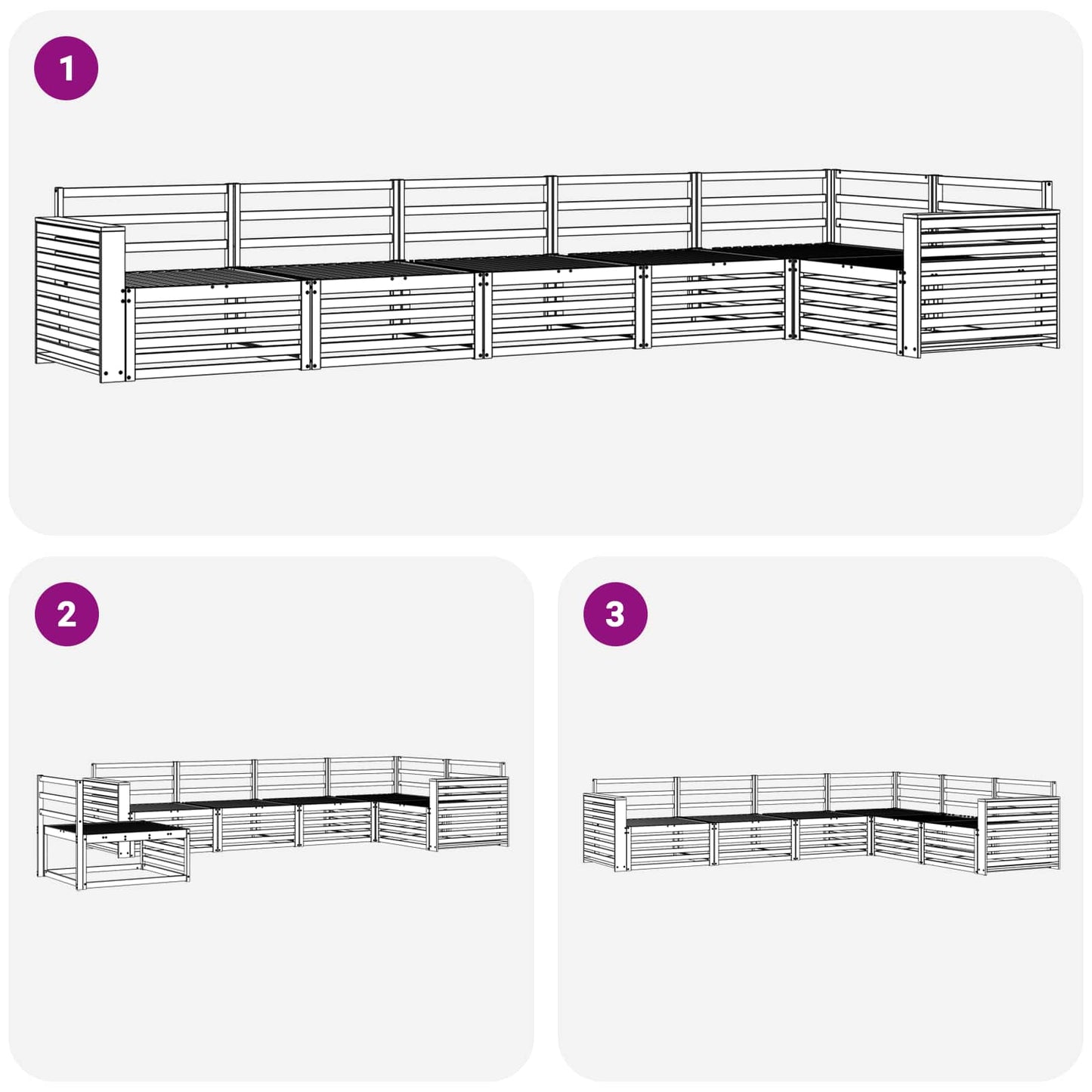 Outdoor Sofa Set 6 pcs Natural Solid Acacia Wood