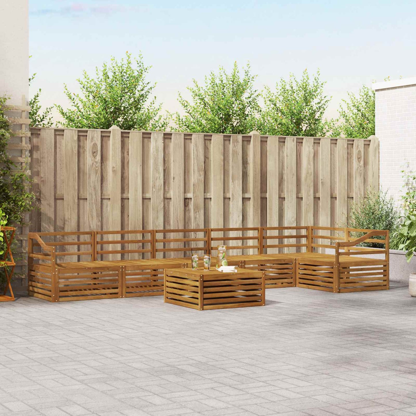 Outdoor Sofa Set 7 pcs Natural
