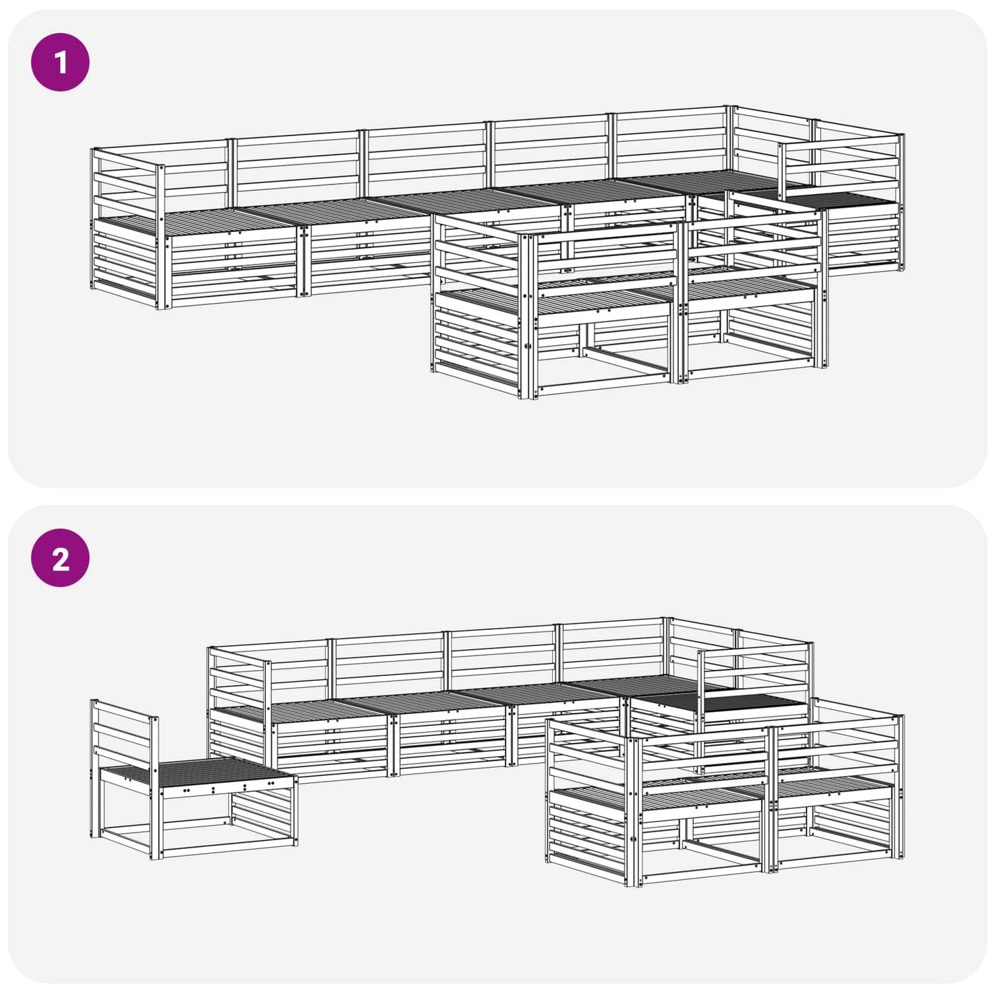 Outdoor Sofa Set 8 pcs Natural Solid Acacia Wood