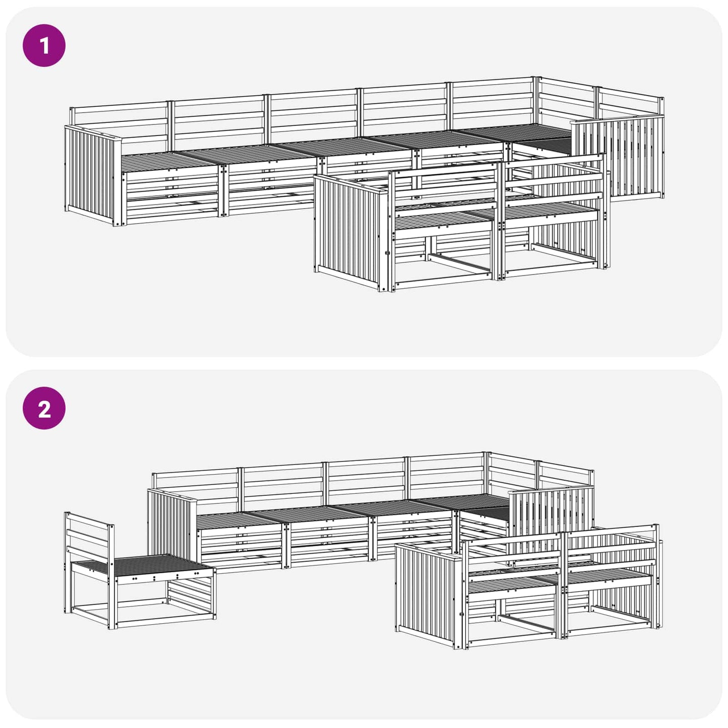Outdoor Sofa Set 8 pcs Natural Solid Acacia Wood
