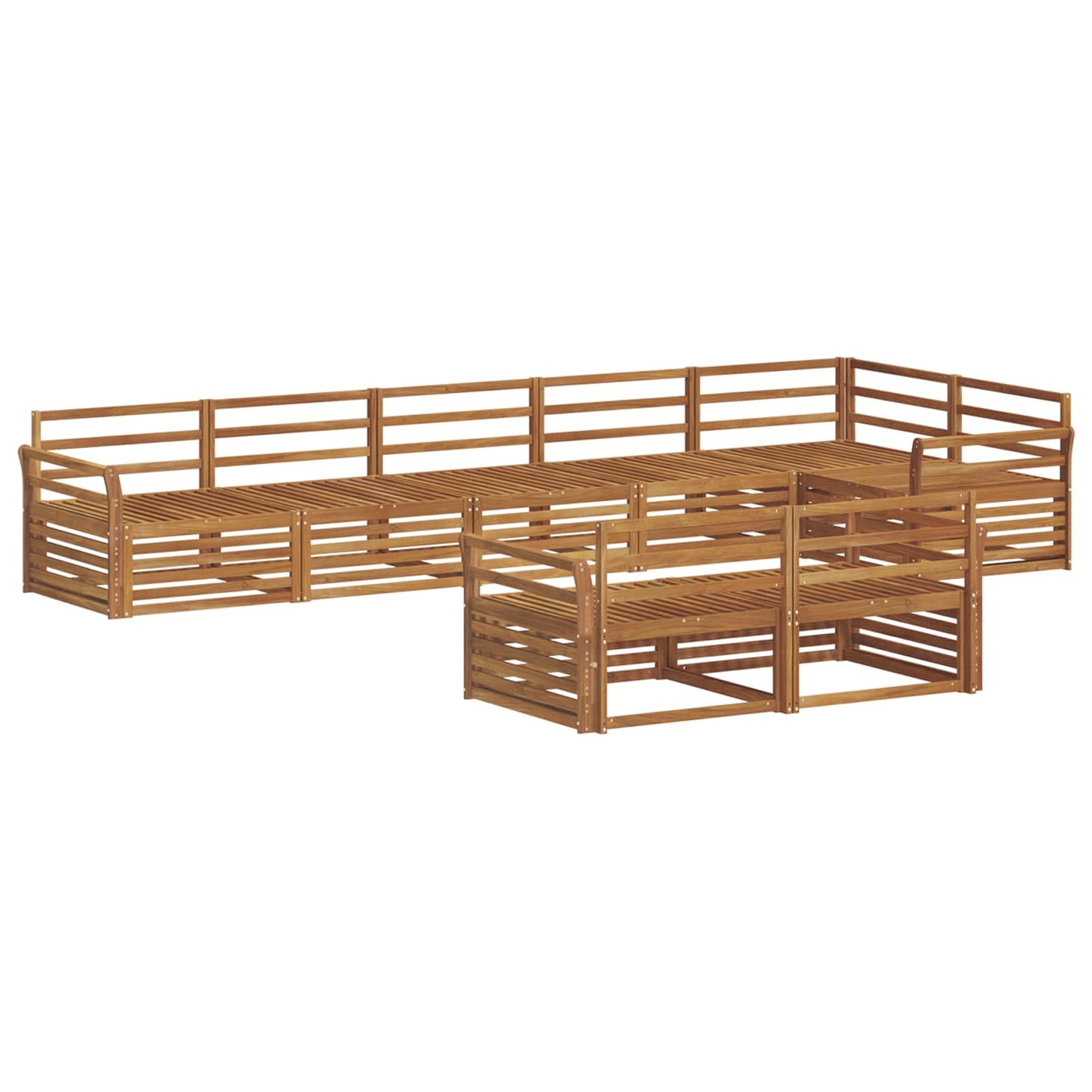 Outdoor Sofa Set 8 pcs Natural Solid Acacia Wood