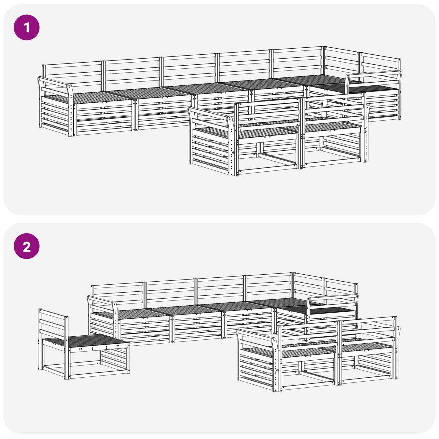 Outdoor Sofa Set 8 pcs Natural Solid Acacia Wood