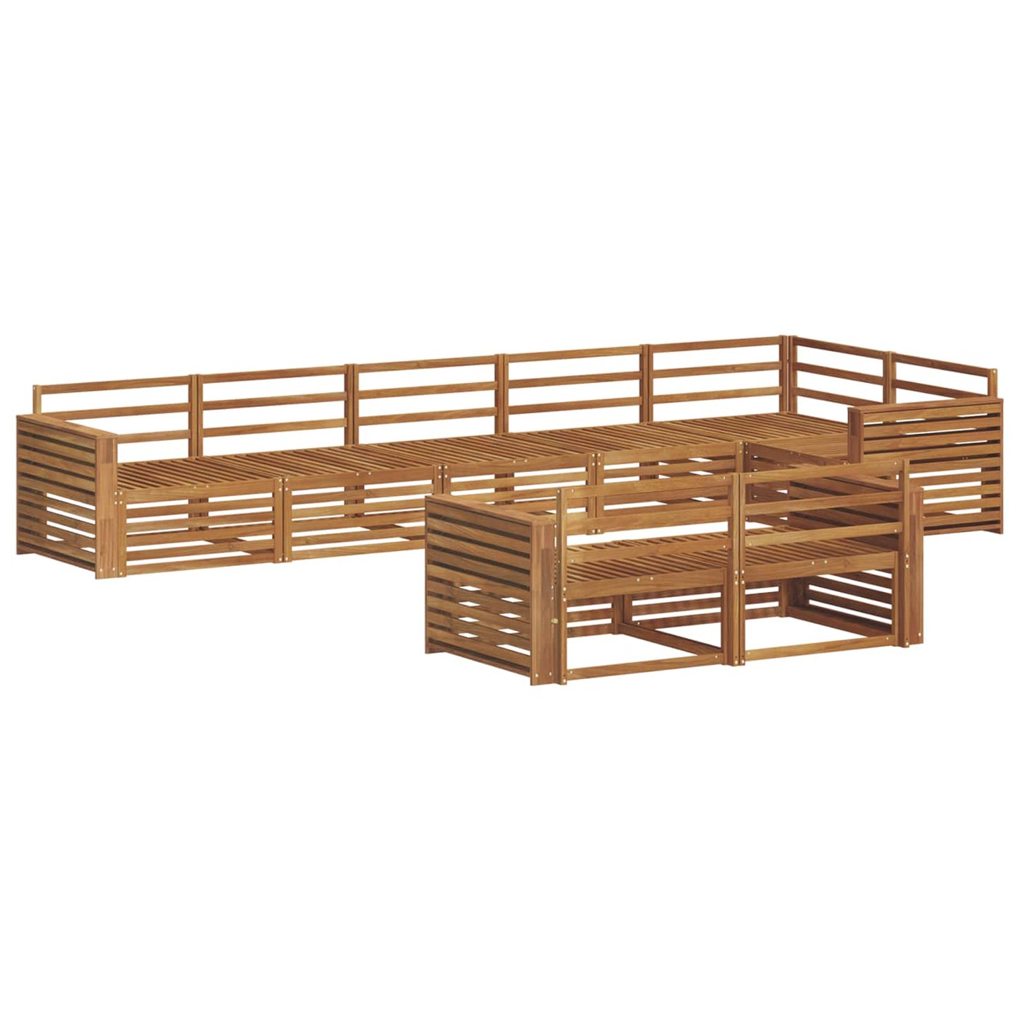 Outdoor Sofa Set 8 pcs Natural Solid Acacia Wood