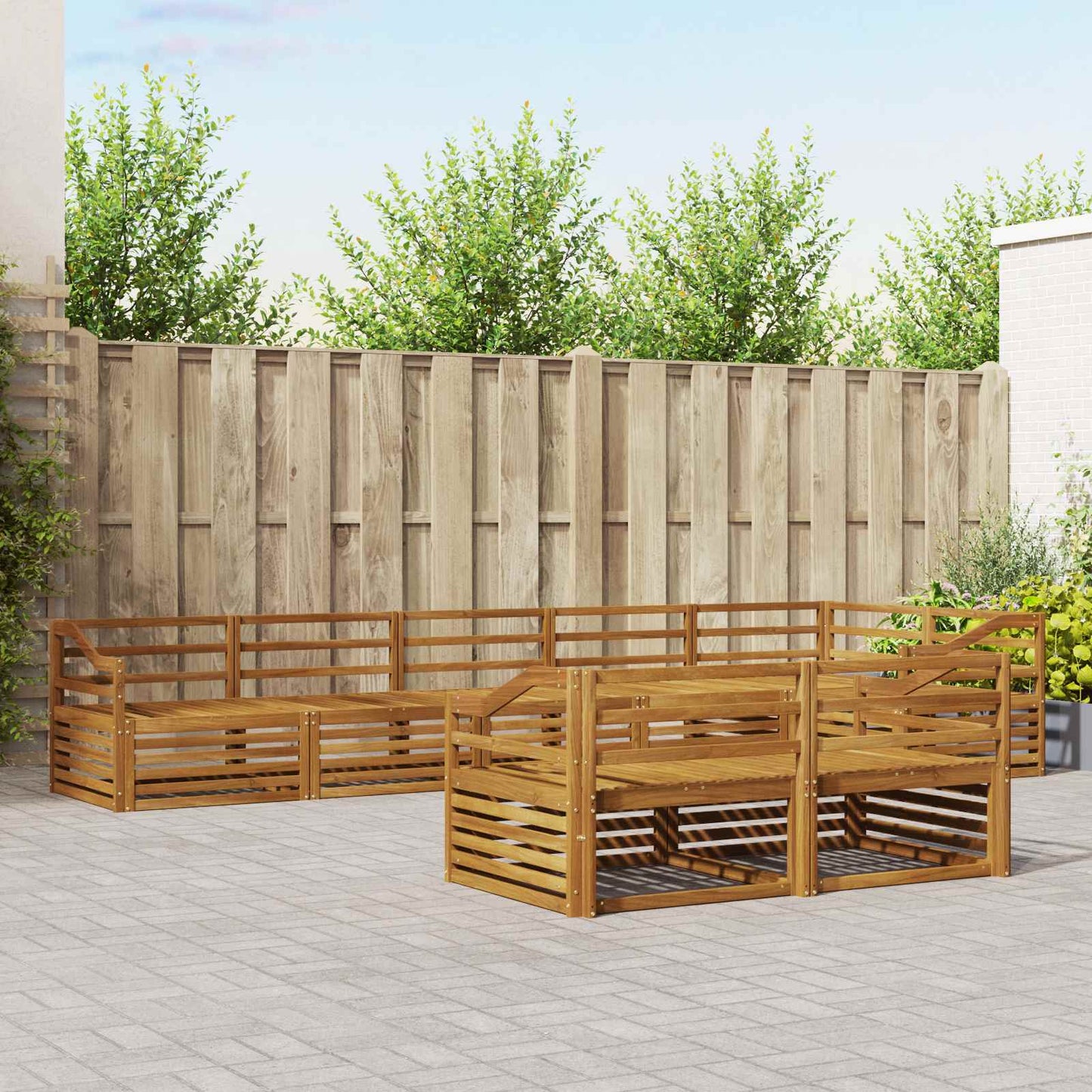 Outdoor Sofa Set 8 pcs Natural Solid Acacia Wood