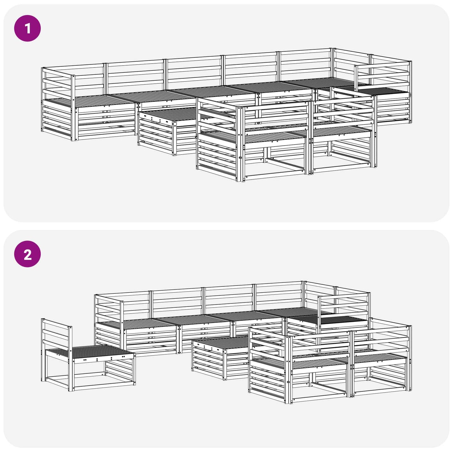 Outdoor Sofa Set 9 pcs Natural Solid Acacia Wood