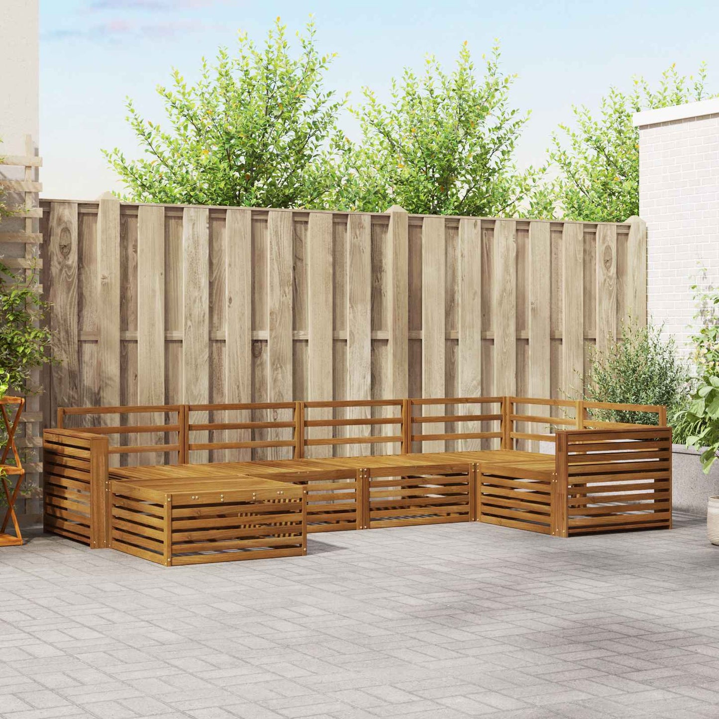 Outdoor Sofa Set 6 pcs Natural