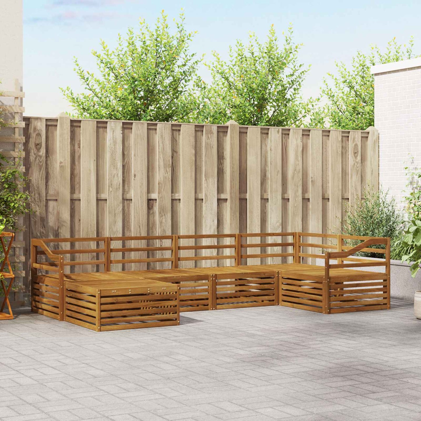 Outdoor Sofa Set 6 pcs Natural