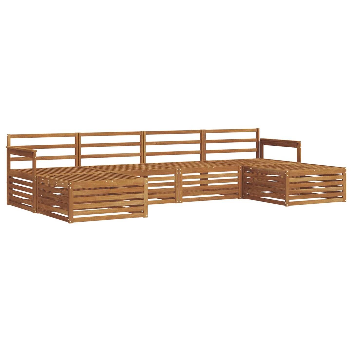 Sofa Sets 6 pcs Natural Solid Acacia Wood