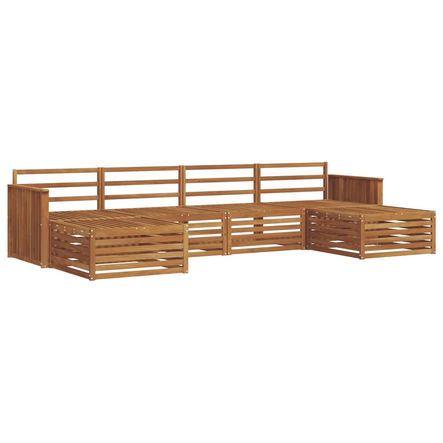 Sofa Sets 6 pcs Natural Solid Acacia Wood