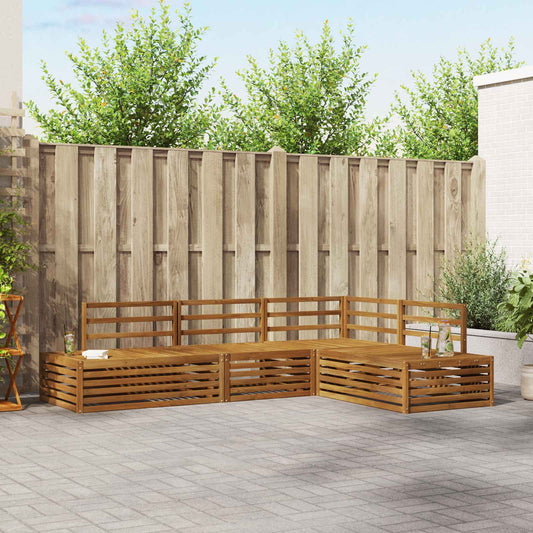 Outdoor Sofa Set 4 Piece Natural Solid Acacia Wood