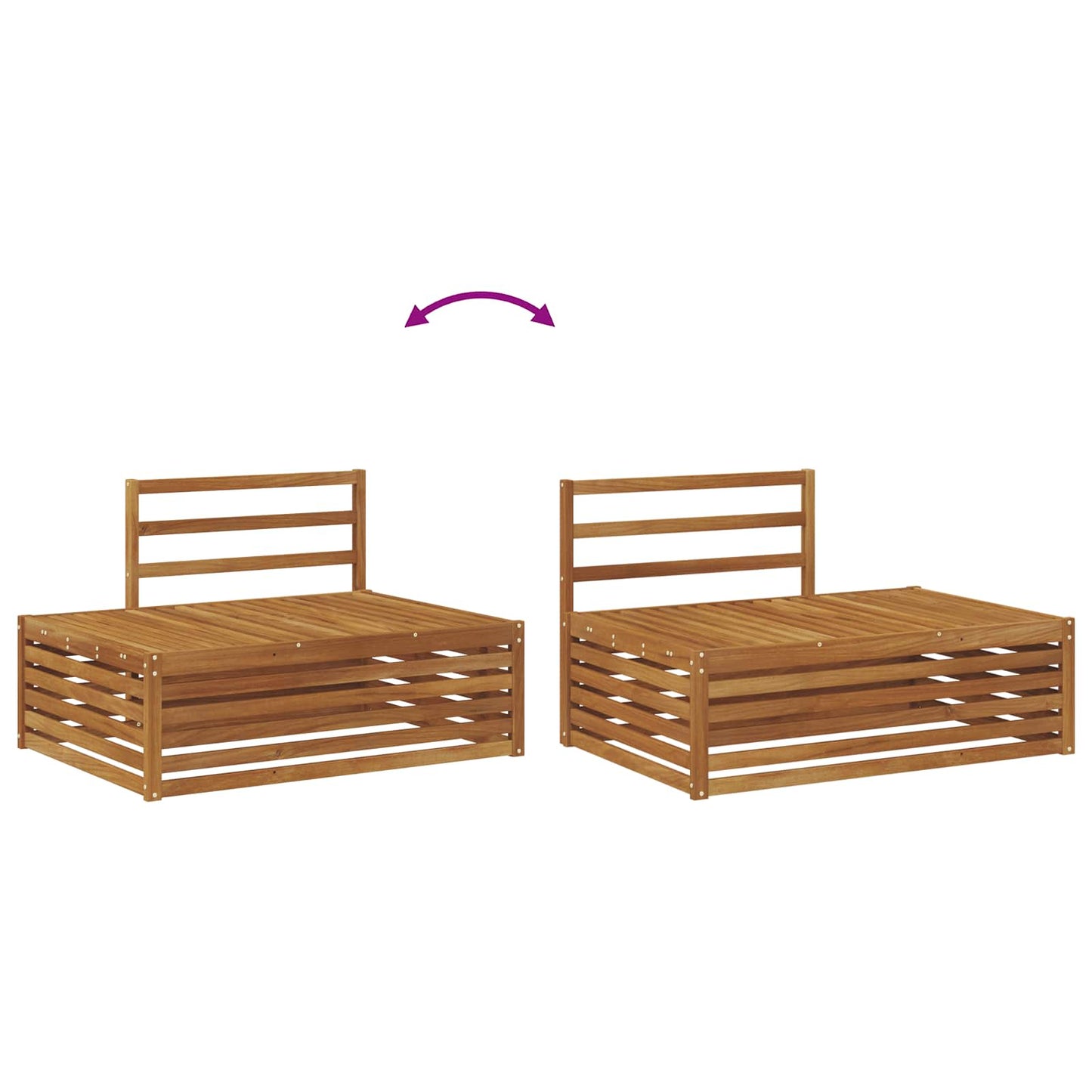 Outdoor Sofa Set 4 Piece Natural Solid Acacia Wood