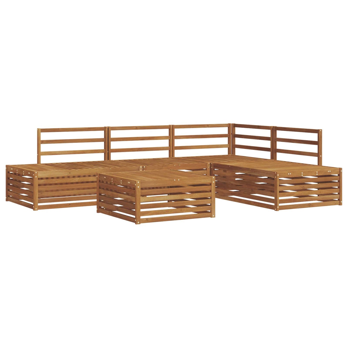 Outdoor Sofa Set 5 Piece Natural Solid Acacia Wood