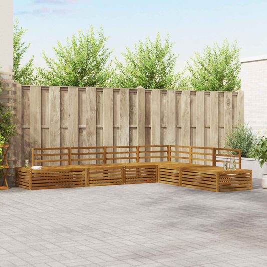 Outdoor Sofa Set 6 Piece Natural Solid Acacia Wood