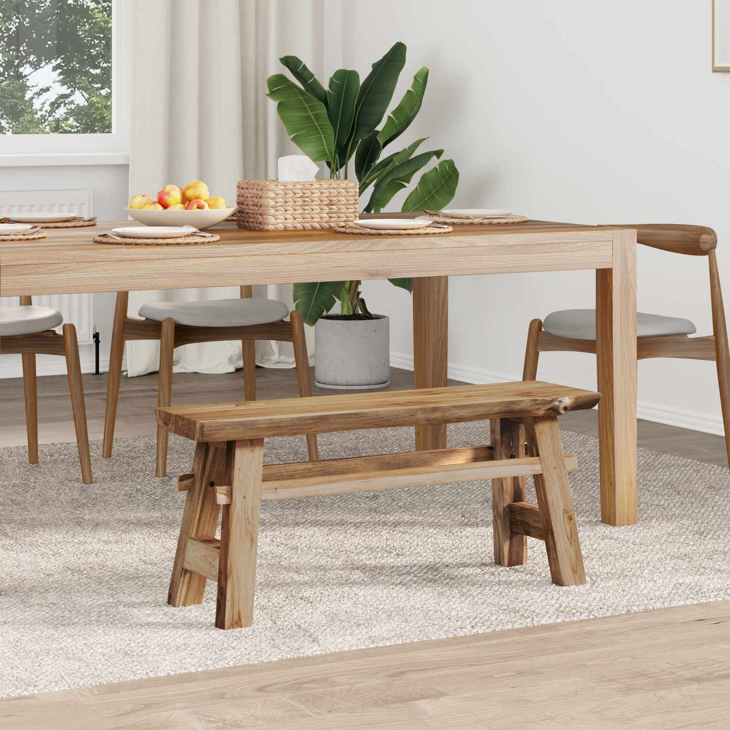 Bench Natural 100 x 29 x 43.5 cm Solid Teak Wood