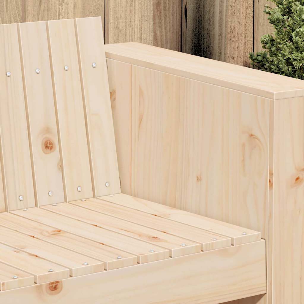 Garden Sofa Natural 185.5 x 60 x 62 cm Solid Pine Wood