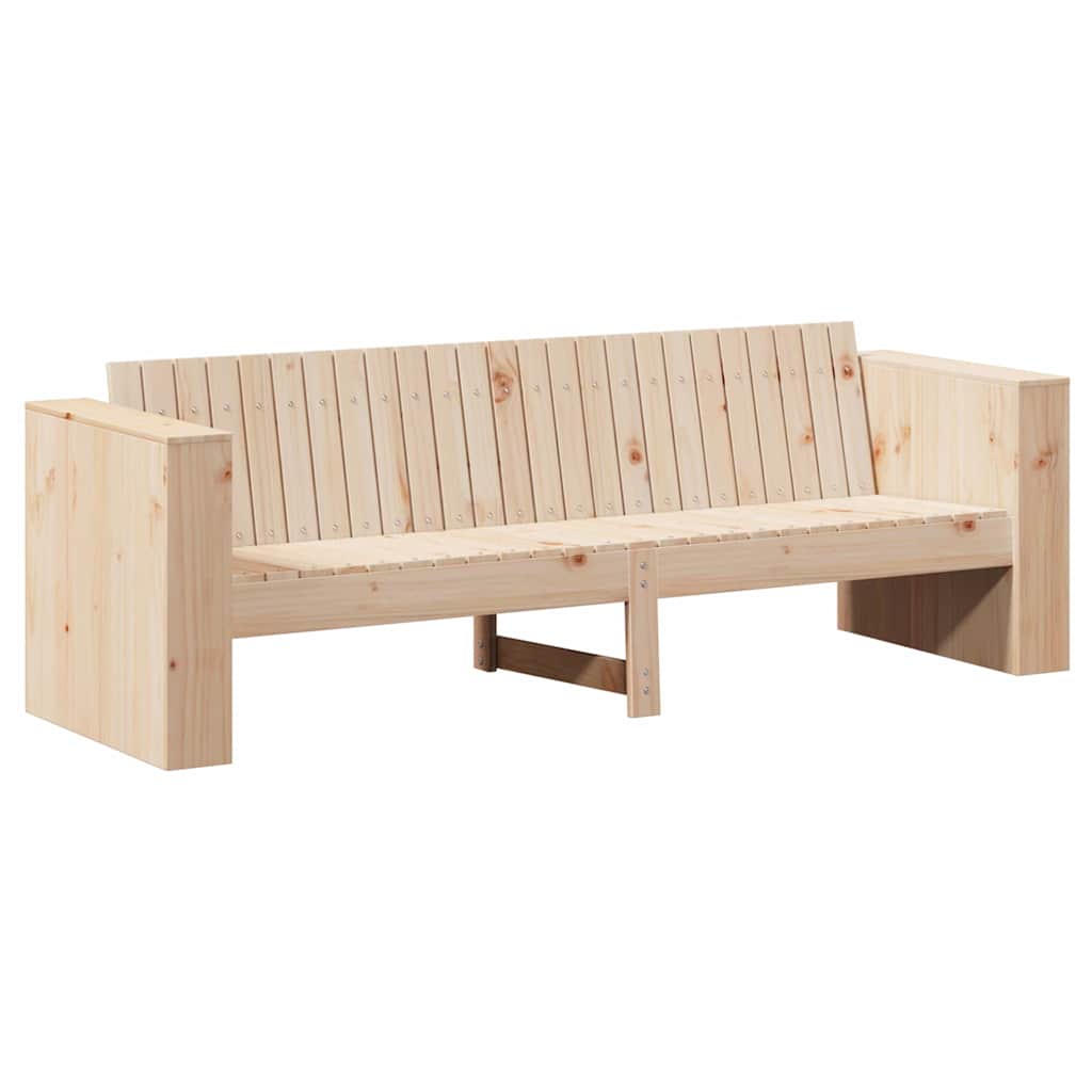 Garden Sofa Natural 185.5 x 60 x 62 cm Solid Pine Wood