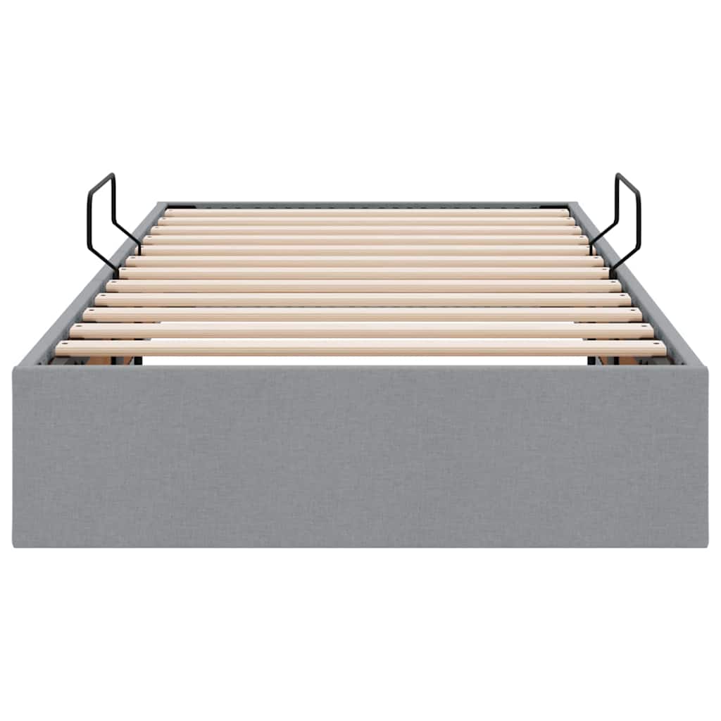 Storage Bed with Headboard Light Grey 90 x 190 cm Fabric