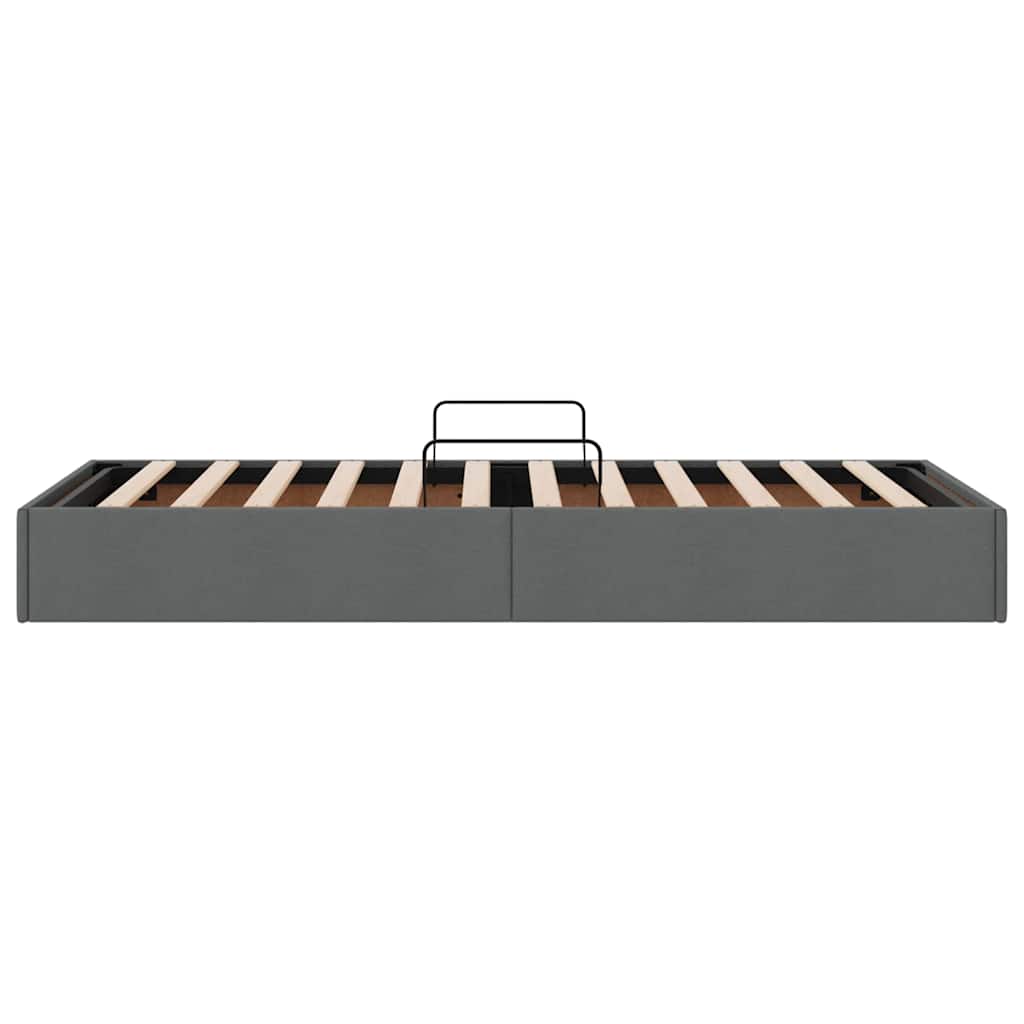 Storage Bed with Headboard Dark Grey 90 x 190 cm Fabric