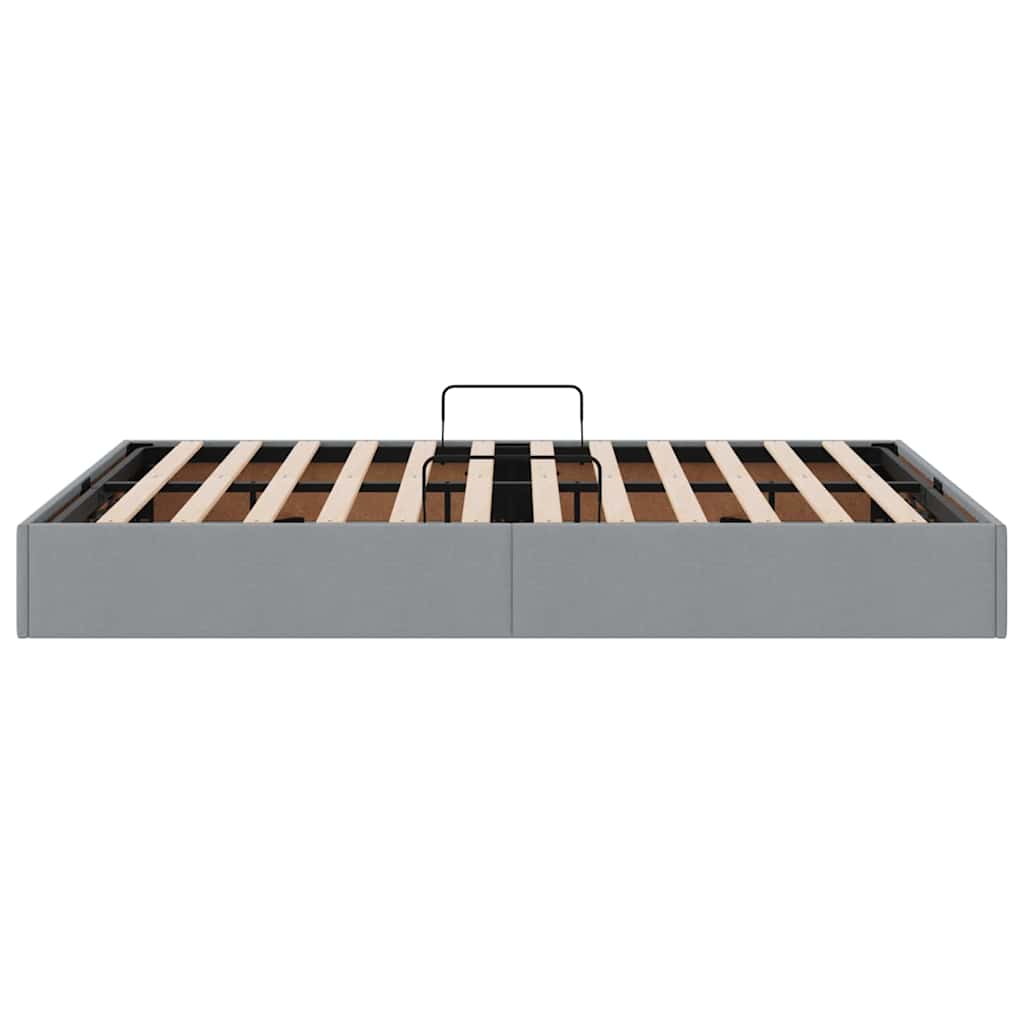Storage Bed with Headboard Light Grey 135 x 190 cm Fabric