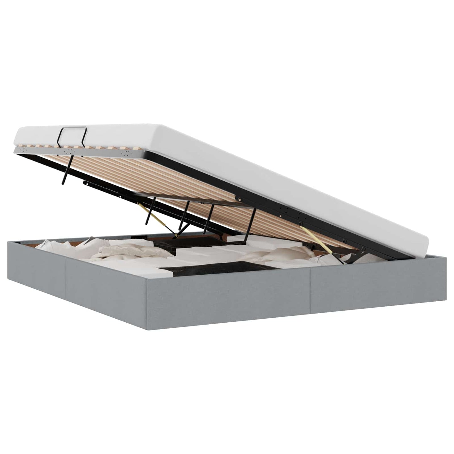 Storage Bed with Headboard Light Grey 180 x 200 cm Fabric